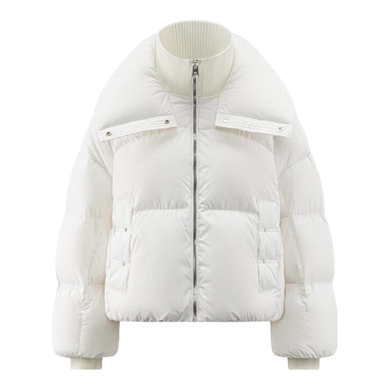 

Women s Eral Stand Collar Knit Patchwork Short Puffer Down Jacket L