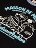 LA MAISON STUDIO Unisex Oversized Puppy Surfing Ringer Short Sleeve T-Shirt Black Blue (Fce2Ts401M)