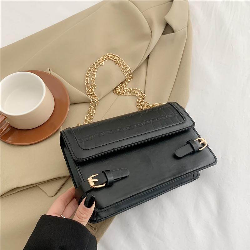 Stylish Medium-sized Pu Leather Square Bag Elegant Daily Commuter Shoulder Bag