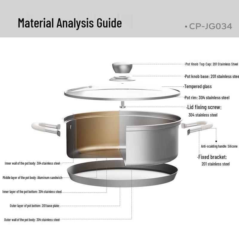 Bear 304 Stainless Steel Mandarin Duck Hot Pot