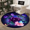Floral Elegance In Pink Roses round carpet Chair cushion Round Entryway Rug, Soft Round Rugs for Living Room, Bedroom, Circle Carpet decor gifts