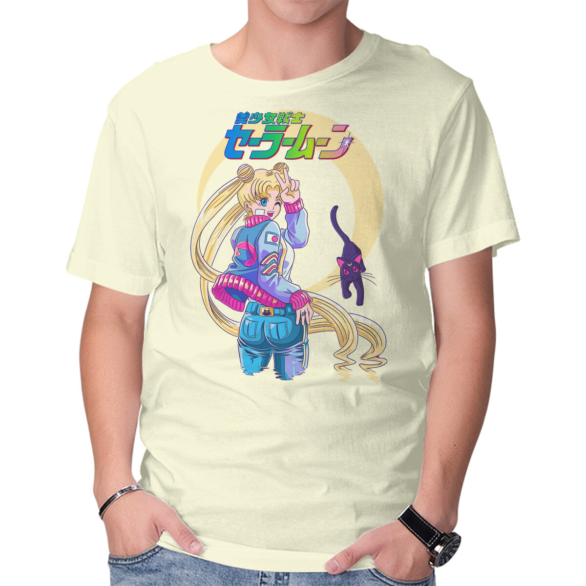 Unisex Crew Neck T-Shirt Sailor Teen Graphic Short Sleeve Casual Tee M