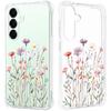 Floral Clear Case for Samsung Galaxy S25 Plus (S25+) for Women Girls,Pretty Phone Cover,Flower Design Cute Pattern Slim Soft Drop Proof Protective