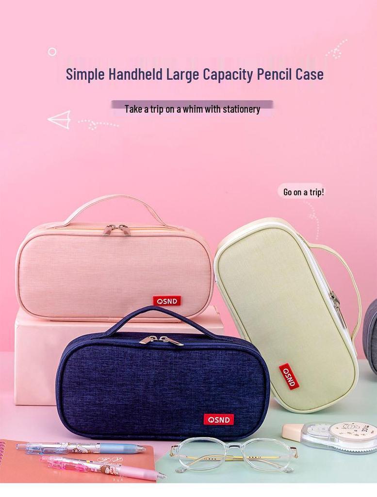 Korejský minimalistický dvouvrstvý penál s velkou kapacitou a vlastním logem