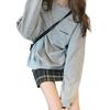 Women Long Sleeve Solid Color Loose Blouse Letters Print Sweatshirt Pullover