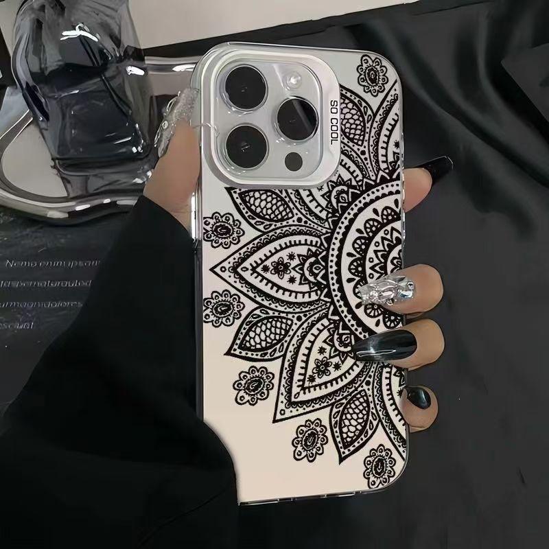Premium pattern is suitable for Apple 15Pro mobile phone case, premium colored silver 14/13/12/11 luxury XR high value