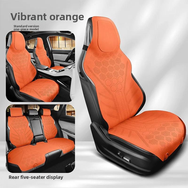 Universal All Seasons Car Seat Cover Breathable Perforated Suede Seat Anti-slip Protective Cushions Luxury Car Suede Seat Cover