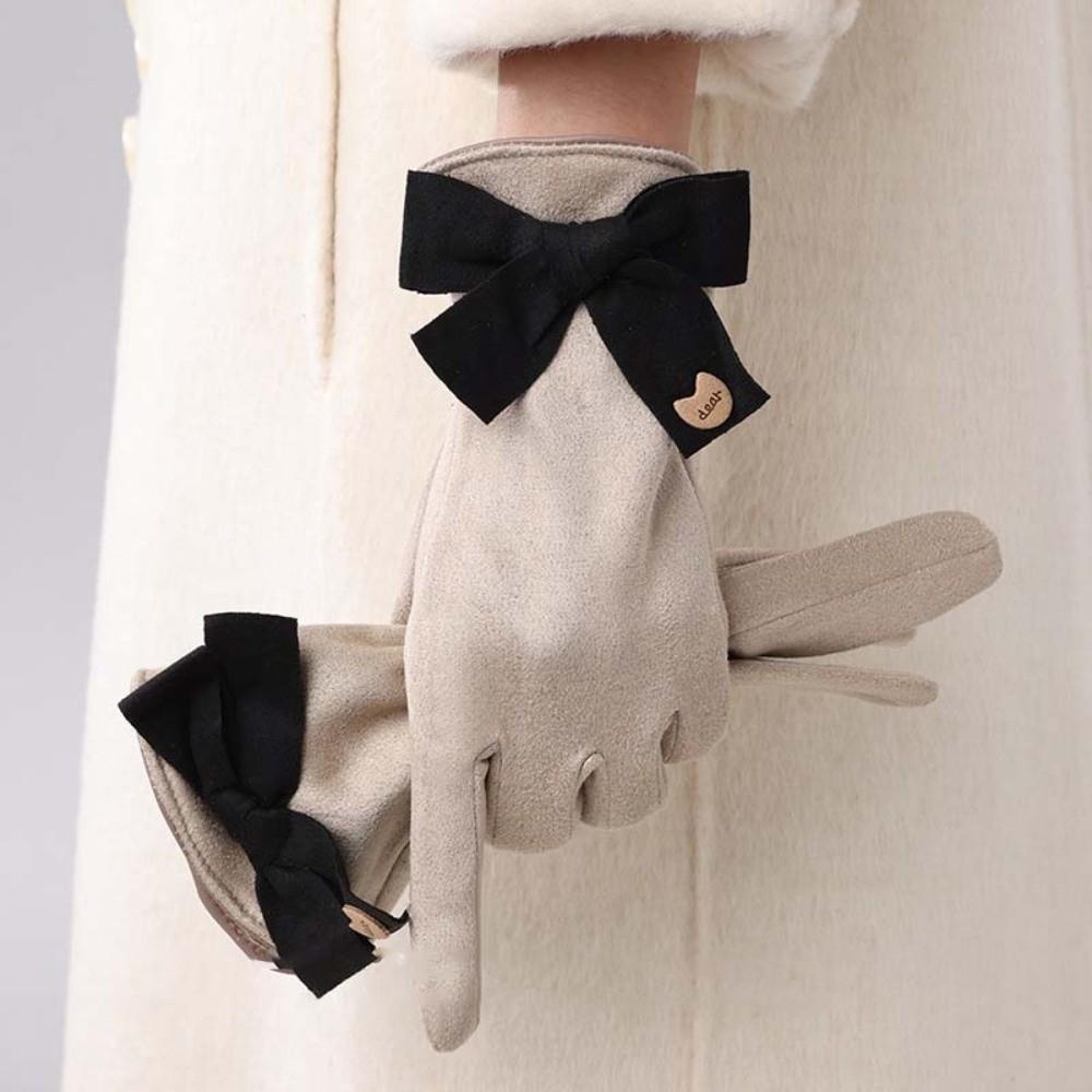 Soft Women Anti-cold Mittens Plush Windproof Finger Mittens 2 Finger Flip Gloves Cycling