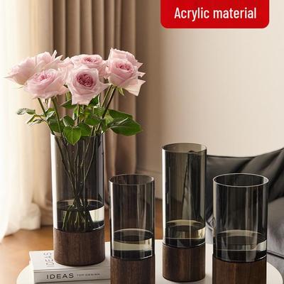 Acrylic Drop-Proof Luxury Vase: Glass Cylinder for Flower Arrangements & Lucky Bamboo