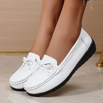 Women Flats Fashion Wedge Genuine Leather Outdoor Nurse Shoes Slip On Designer Shoes Moccasins Walking Plus Size Shoes Woman