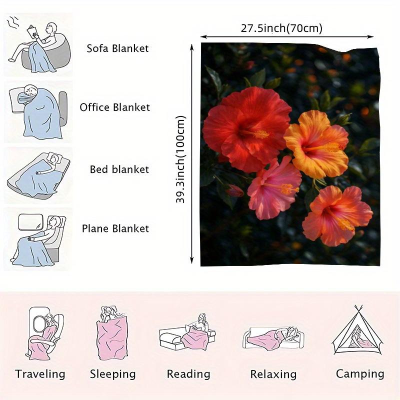 Bright Tropical Flower Patterns Flannel Printed Blanket Suitable for All Seasons Suitable for Living Room Office Sofa and Travel