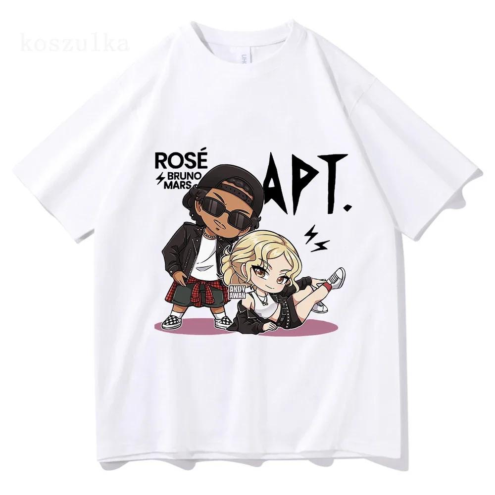 

ROSE Bruno Mars APT T Shirt Fashion Men/Women Harajuku Graphic T-Shirt Unisex High Quality Aesthetic Vintage Tees Shirts S