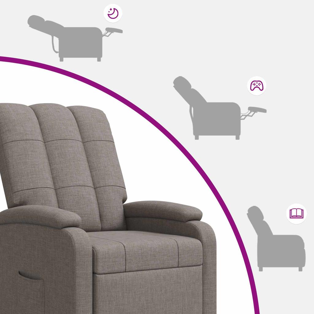 Recliner Taupe Fabric
