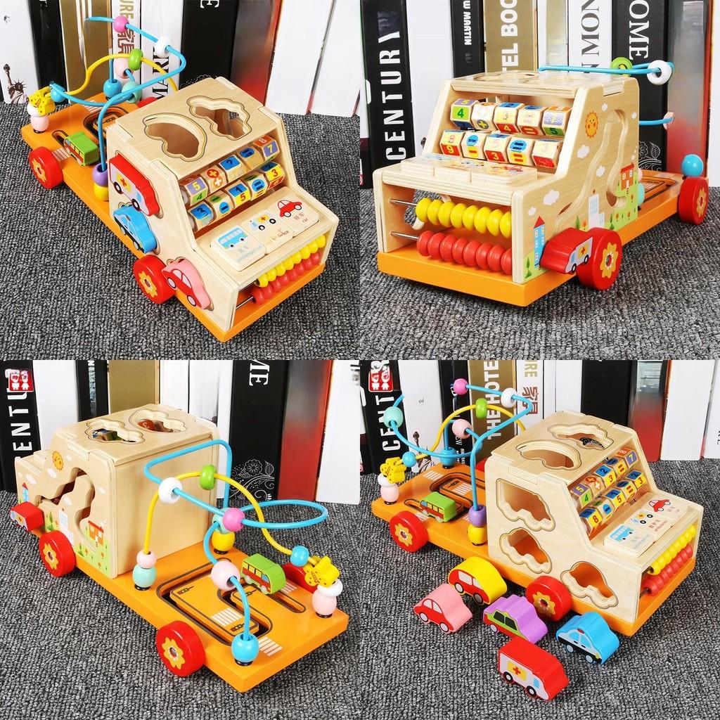 Wooden Educational Kid Learning Car Shape And Pattern Recognition Toddler Play