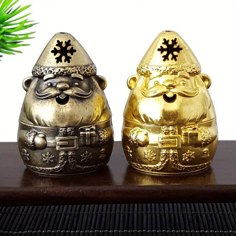 Metal Santa Claus Incense Burner With Hollow Snowflake Design Perfect For Christmas Home Decor Aromatherapy Meditation