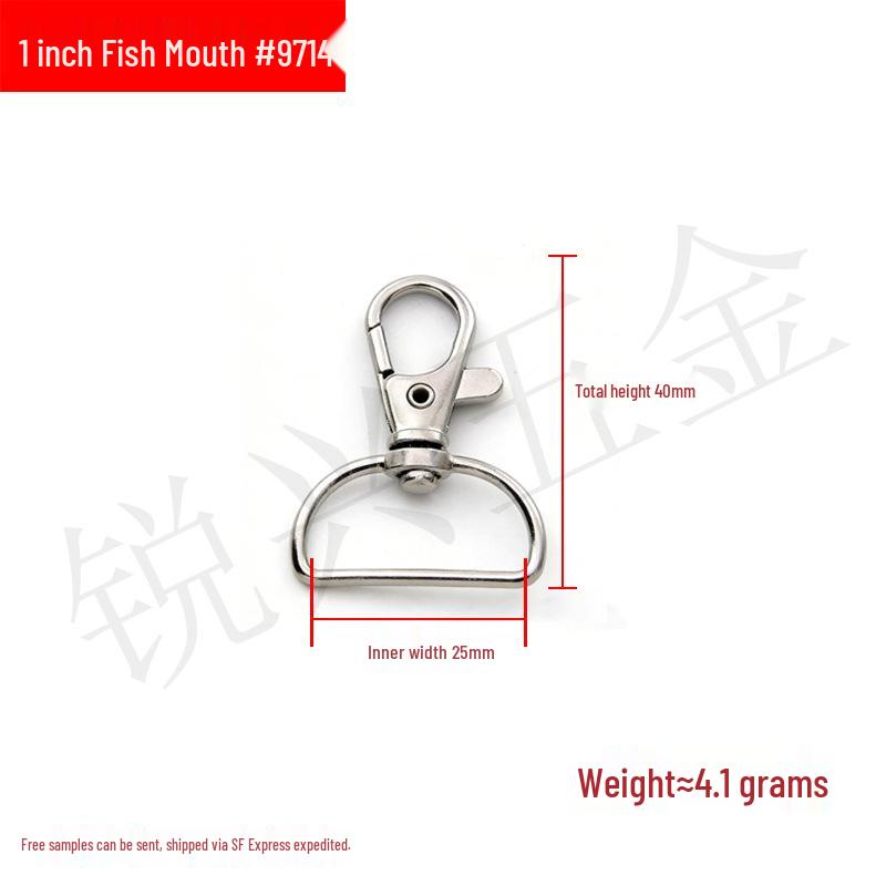 Zinc Alloy Fish Mouth Buckle for Dog Luggage, Shoulder Straps, Keychains, and Webbing.