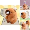Soft Capybara Plush Doll Keychain Bag Accessory Waving Tail Guinea Pig
