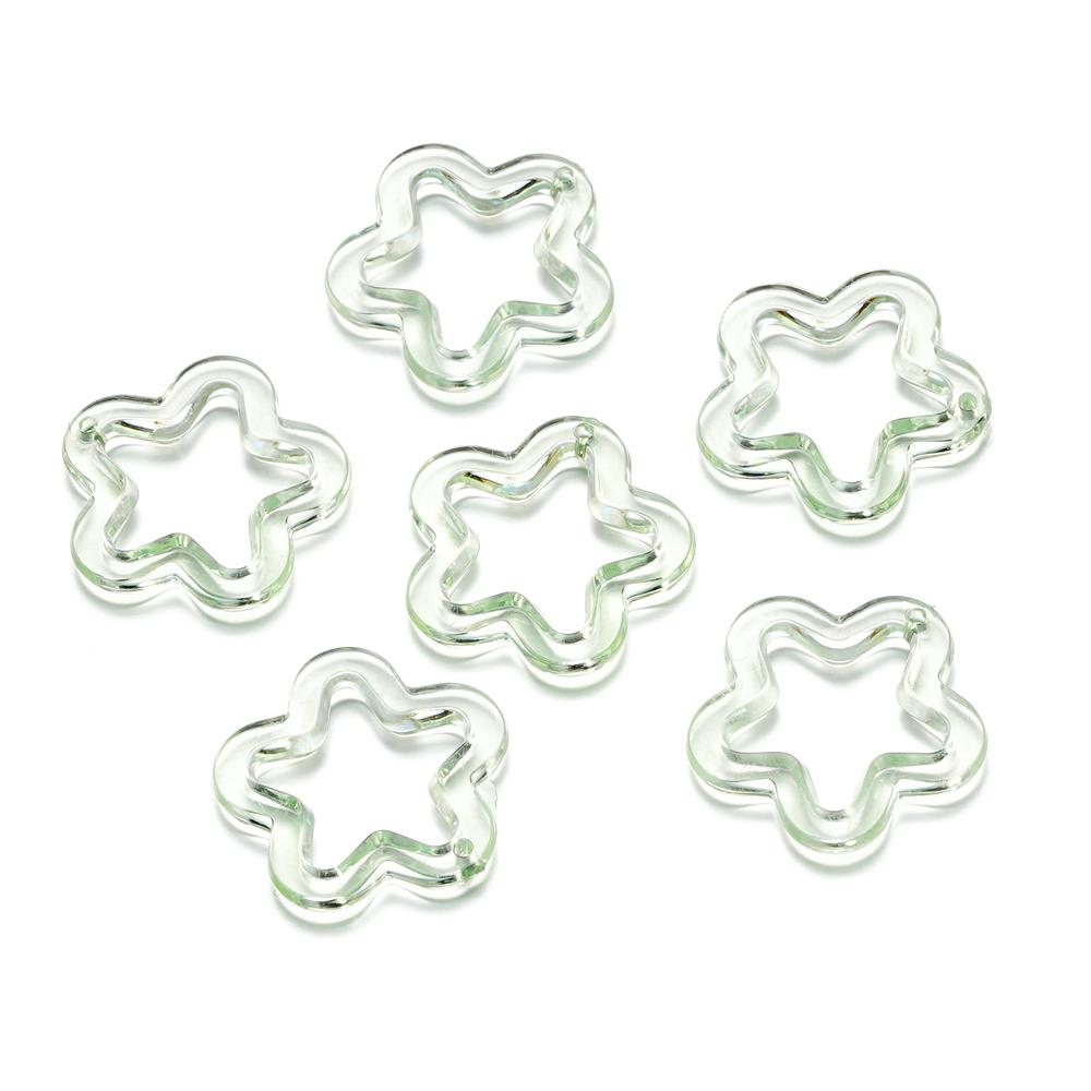 10Pcs/Lot 30*30.5mm Acrylic Transparent Five Pointed Star Pendant for DIY Jewelry Making Bracelet Necklace Charms Accessories