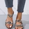 Summer women shoes Slippers for Women 2024 New Fashion Snakeskin Pattern Wedges Women Sandals Outside Casual Flats Slides Women