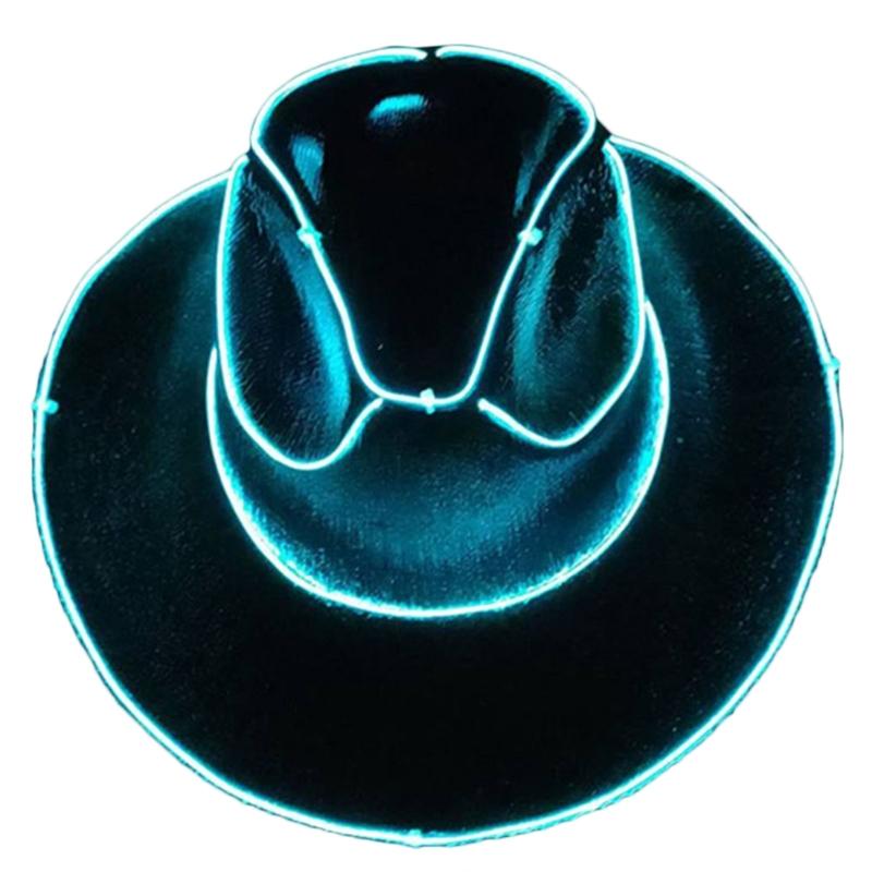 Western Hat Light Up LED Cowgirl Hat Party Hat Stage Costume Headwear