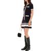 Karl Lagerfeld Romantic Date Round Neck Color Block Short Sleeve Dress Women Dresses Navy-Blue M22E13H9