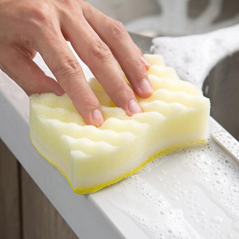 Shaped Wave Sponge Scrubbers, Kitchen Absorbent Cleaning Sponges, Colorful Dishwashing Cloths, Cleaning Block Scouring Pads