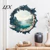 Easy Apply Wall Covering 3D Mountain & River Landscape Sticker, PVC Waterproof Mural, Peel And Decal for Living Room Stick Decals Bedroom, Removable