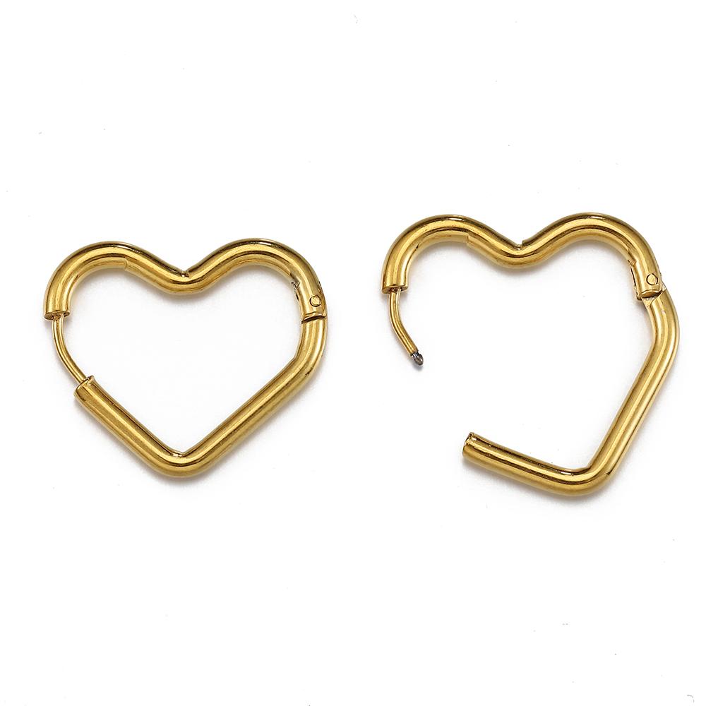 10 Stück Edelstahl Dickdraht Creolen Ohrringe Damen Herren Punk Hiphop Huggie Piercing Schmuckherstellung DIY Goldfarbe Accessoire