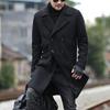 20 winter new double-breasted medium-length men's lapel woolen trench coat wish