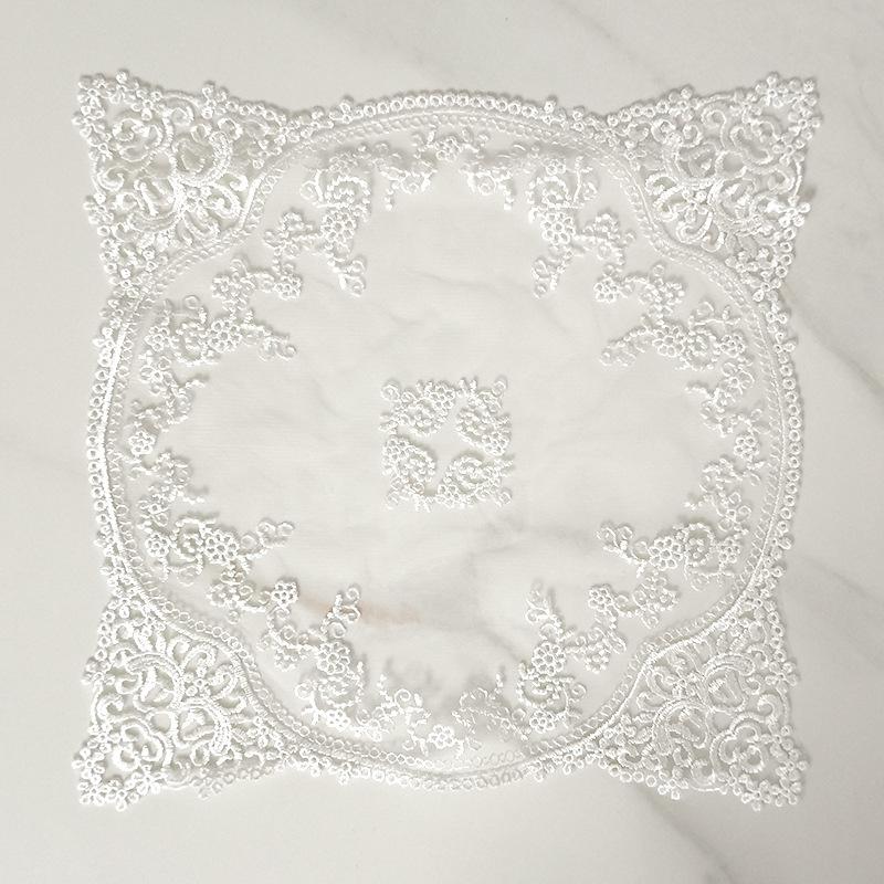 Mesh Embroidered Kitchen Bar Table Mat Tea Set Coffee Cup Cover Christmas Wedding Party Decoration