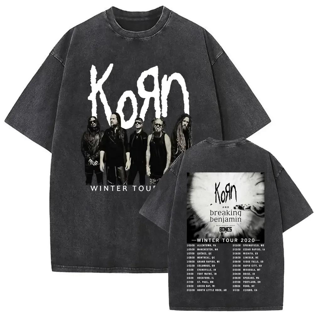 

2026 Новинка Чоловічий одяг Футболка Homme T-Shirt Чоловіча Футболка для чоловіків Прана Вінтаж Рок-гурт Korn Follow The Leader XL білий