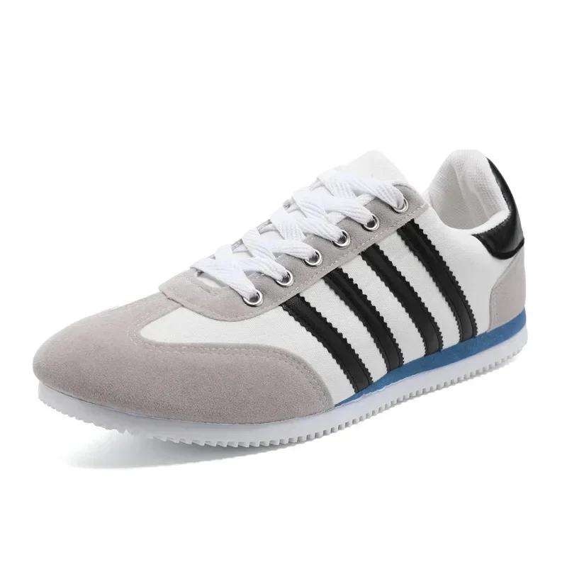 

Модные мужские кроссовки на плоской подошве, синяя полосатая спортивная обувь из искусственной кожи для мужчин, легкие кроссовки, мужские кроссовки, размер 39-44 39 чёрный