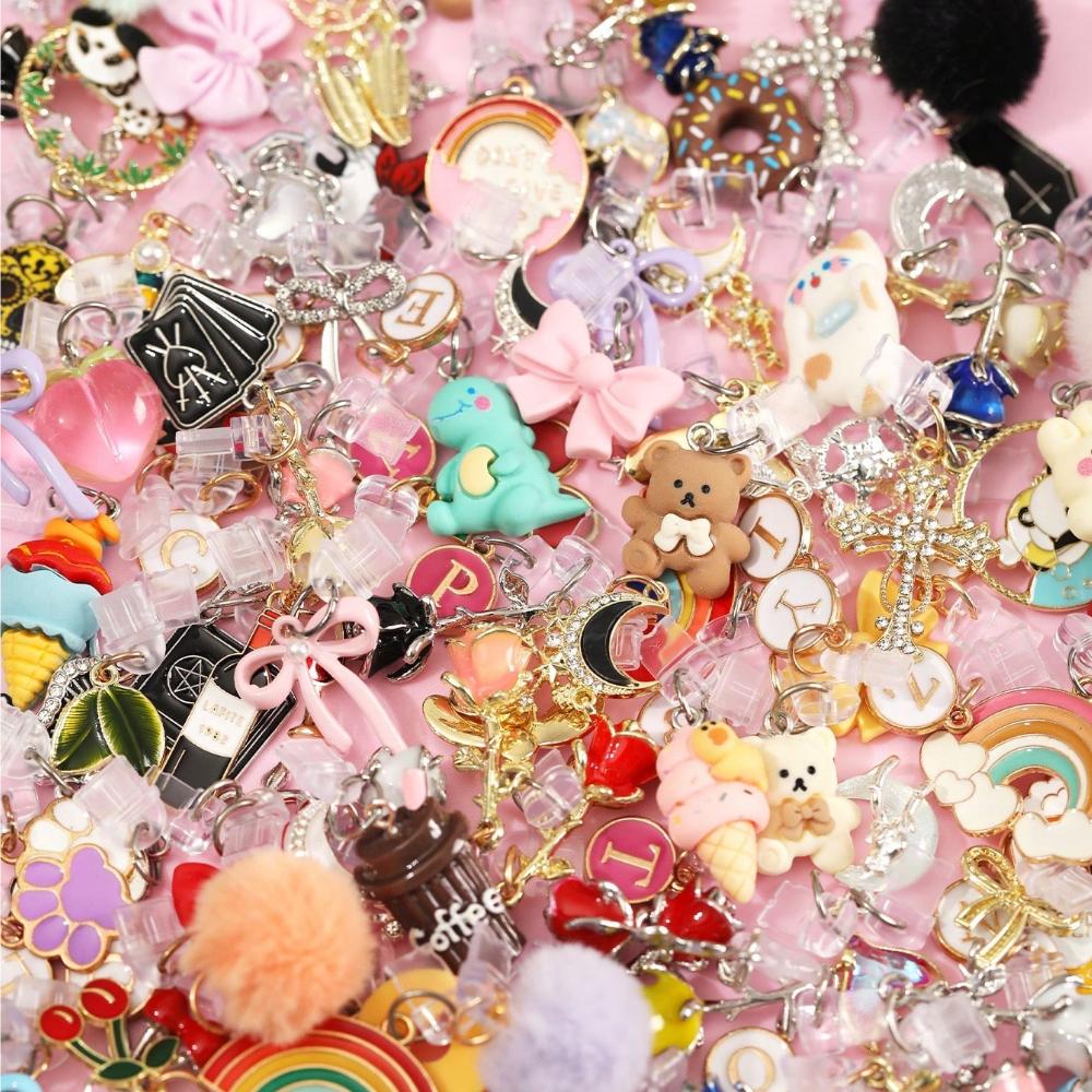 20 Multi-color Non Repeating Resin Alloy and Other Materials Dust Plugs - Cute Hearts, Flowers, Animals, Smiling Faces and Other Shapes