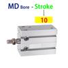 Cylinder Aluminum Alloy MD10/16/20/25/32X5*10X15X20X25X30X40X50X60S MD Free Installation Small Multi Position Fixed Pneumatic