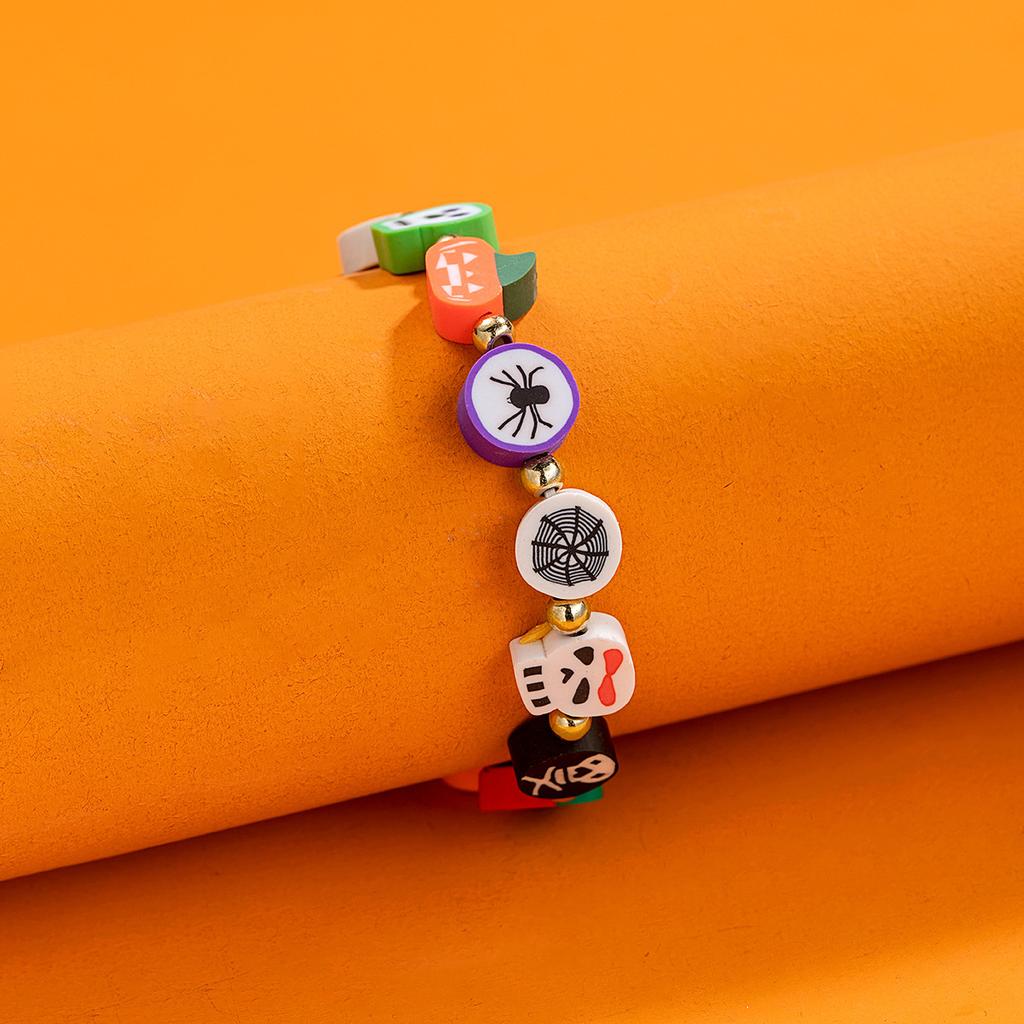 Pumpkin Skull Ghost Spider Beaded Bracelets For Men Women Kids Halloween Accessories Cute Creative  Festival Family Gift