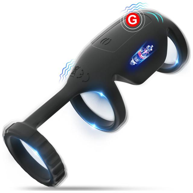 HESEKS Vibrating Cock Ring Penis Testicles G Spot Stimulation Sleeve Vibrator Penis Ring Couples Adult Sex Toys for Men Women 18