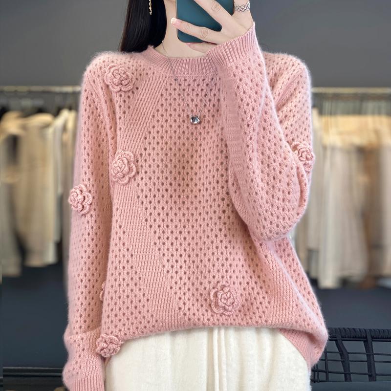 Women Sweater 100% Wool MODERN NEW SAGA O-neck Knit Pullover Thick Winter Jumpers Female Knit Tops