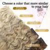 MISSQUEEN Pure Brown Long Wavy Hair Extensions Synthetic Fiber Natural Invisible Wire and Clips Daily Wear Hairpiece