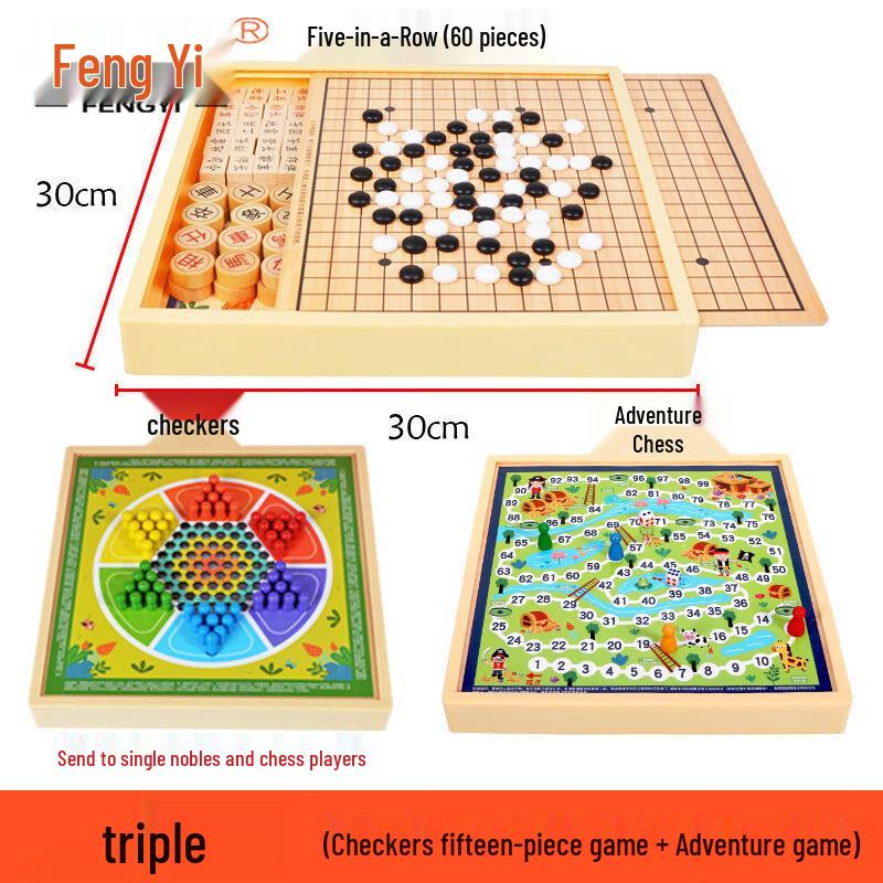 Multi-functional Wooden Board Game Set