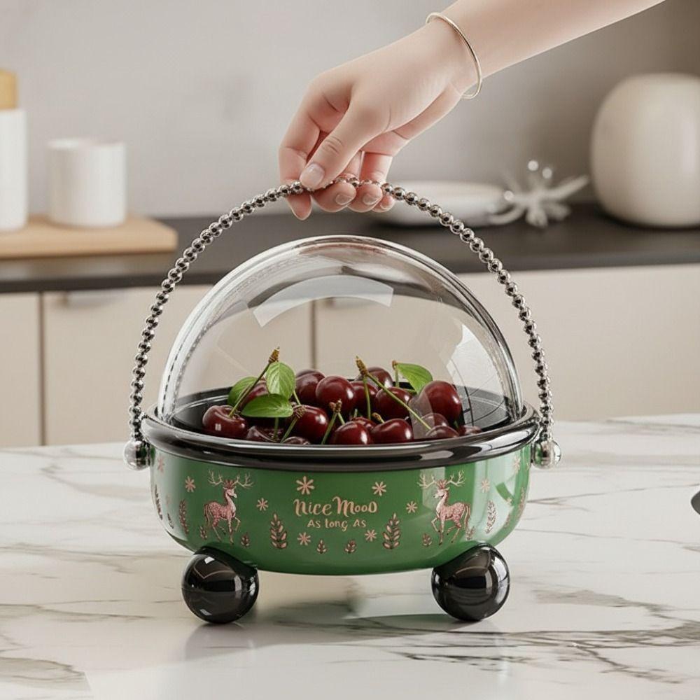 Large Capacity Table Fruit Tray Flip Cover Snack Tray Household Fruit Bowl  Living Room