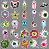 50 Eyeball Graffiti Stickers Personality Horror Trend Cool Play Decorative Mobile Phone Case Water Cup Skateboard Stickers