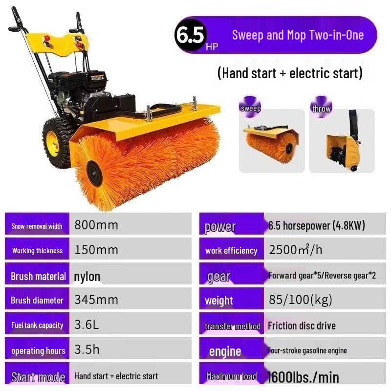 Ally Municipal 3-in-1 Push Snow Sweeper