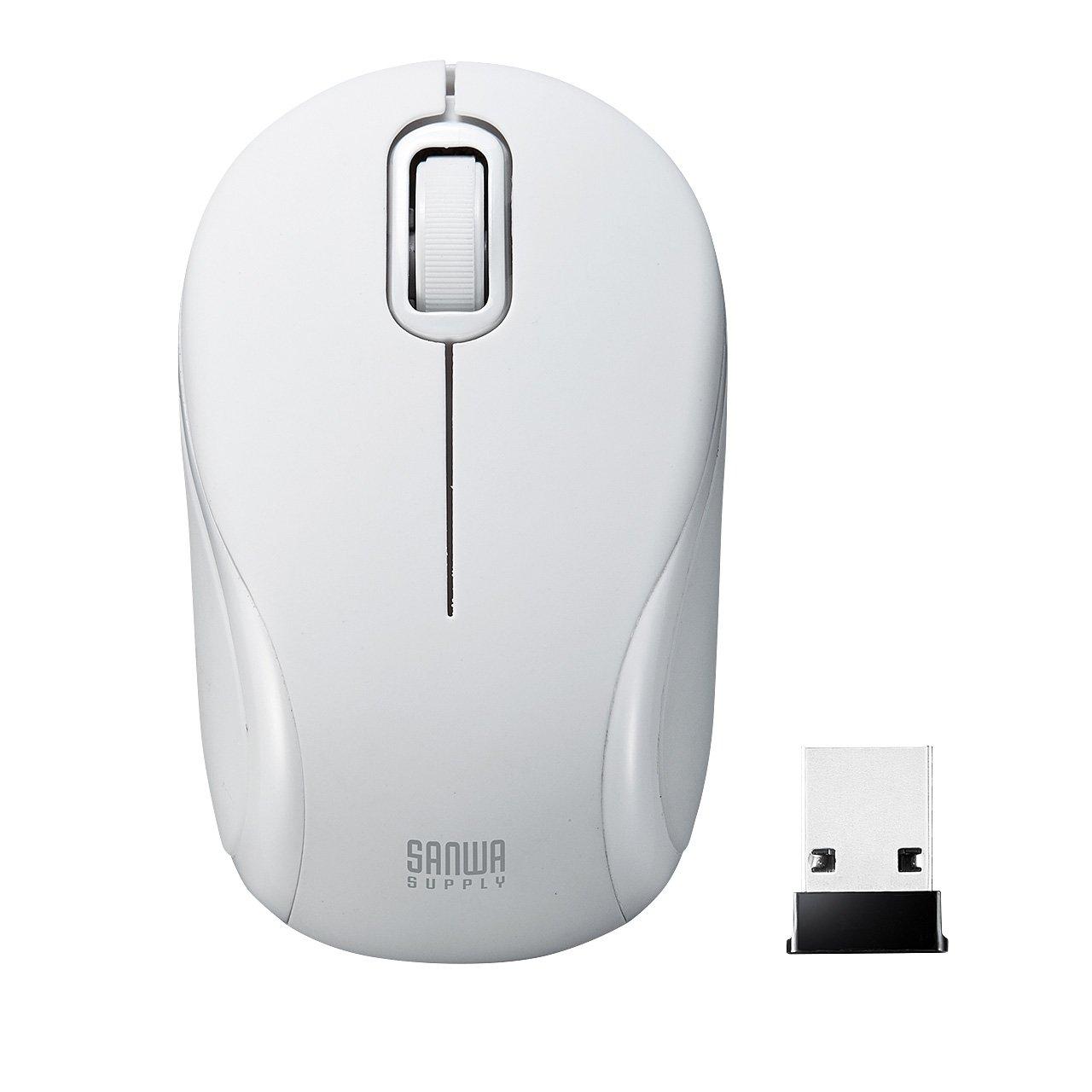 

Sanwa Supply Silent Wireless Blue LED Mouse, White, MA-WBL36W