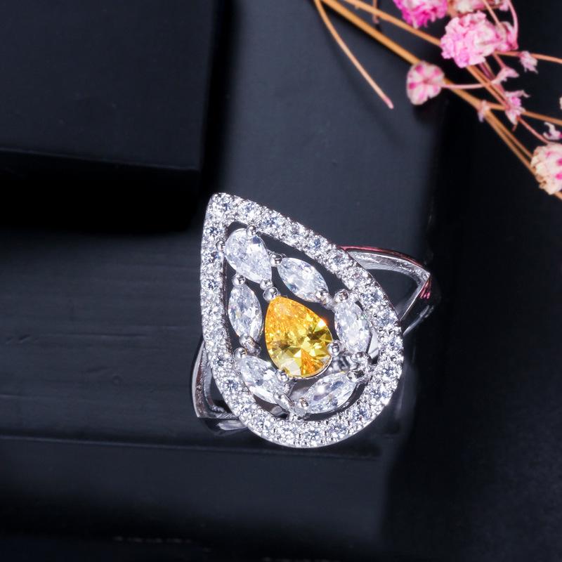 Temperament Popular Ring, Environmentally Friendly Copper-Plated Real Platinum Slightly Inlaid Aaa Zircon Ring, Jewelry