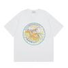 Men Women Streetwear Short Sleeve T-Shirt With Geometric Letter Print Loose Fit Cotton Tee Casual