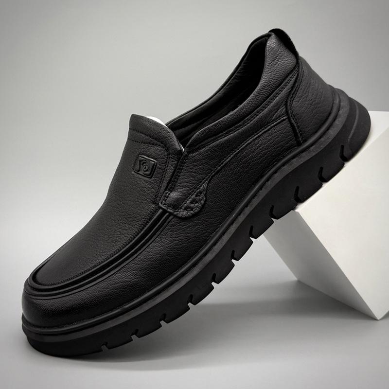 

Мужские кожаные туфли бизнес-кэжуал на весну и осень - коровья кожа высшего слоя, мягкая подошва, дышащие, удобные на шнуровке для пап среднего возраста Size 41