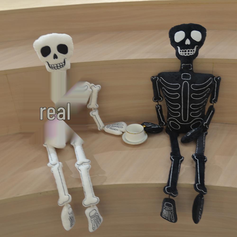 Halloween Skeleton Plush Toy Doll - White Bones Theme