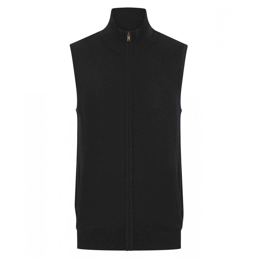 Henbury Mens Zip Front Sleeveless Jumper