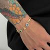Y2K Multi Color Rhinestone Gemstone Necklace Bracelet Set for Men Trendy Male Collarbone Chain Accessories Fashion Jewelry Gifts