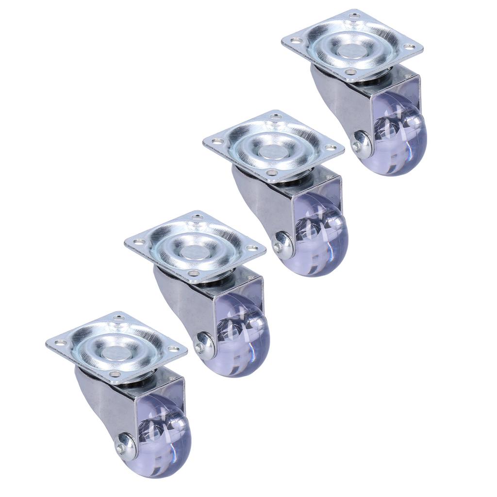 4 Stück Lenkrolle Schwerlast Edelstahl Transparentes PU Industrierad Plattenrolle